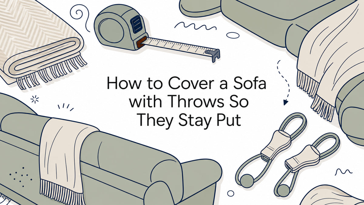 How to Cover a Sofa with Throws So They Stay Put