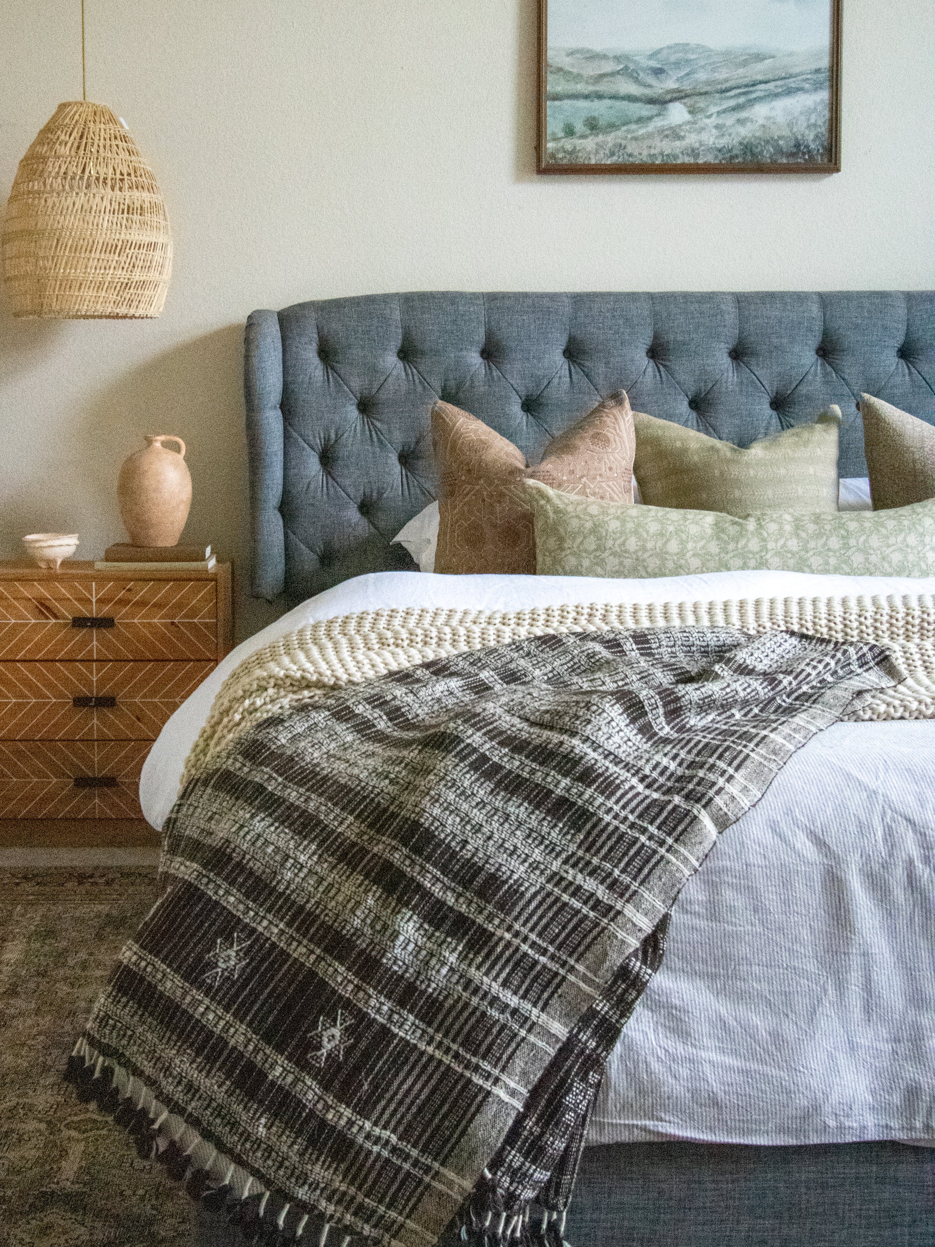 Vintage Wool Blanket, Indian Coverlet, Bed Runner, Couch Throw Brown, Sofa Throw, Bed Cover, New Home Gift Ideas - SPHENE