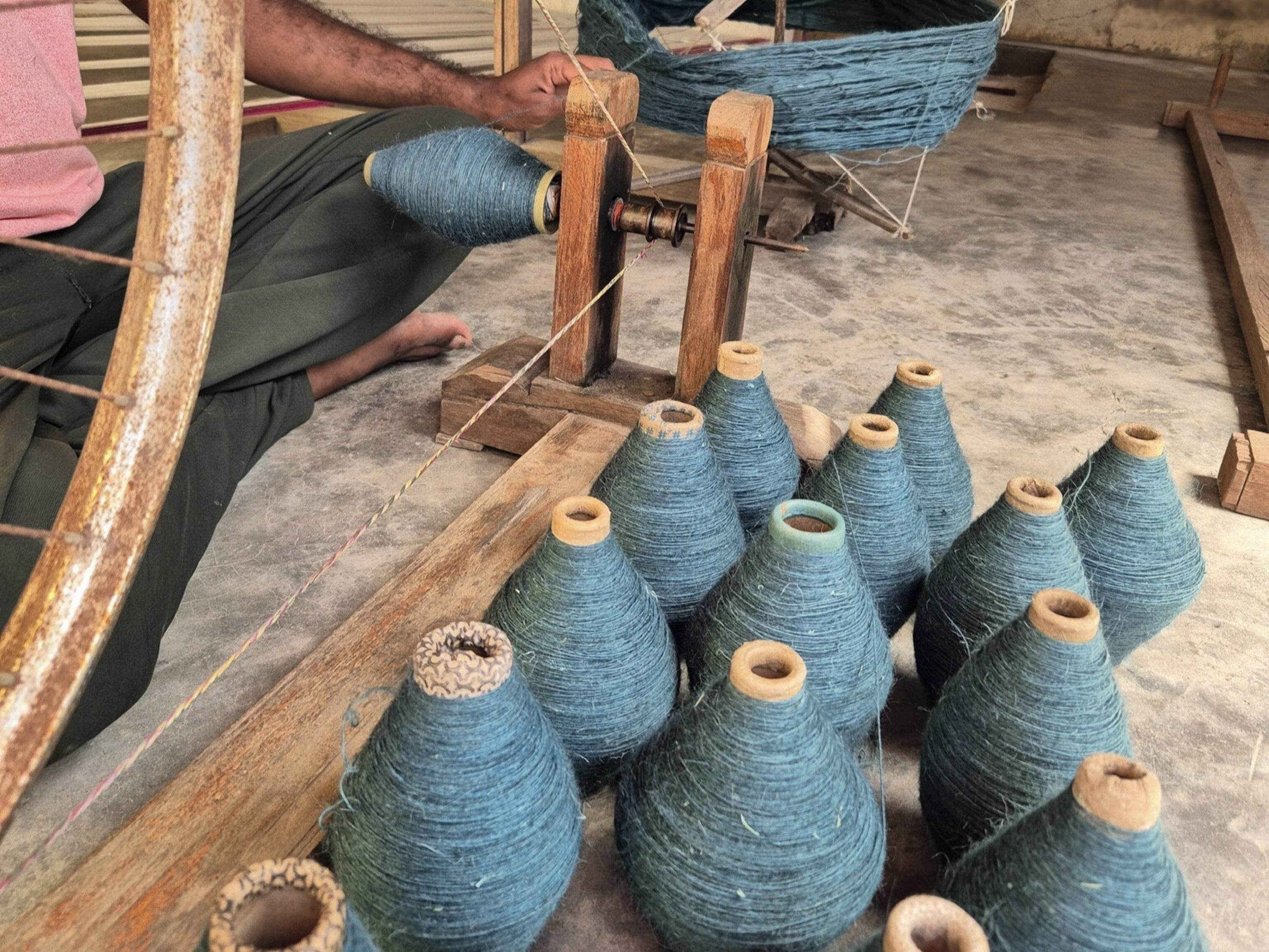Handmade Couch Throw, Teal Warm Blanket, Woolen Throw, Indian Coverlet, Blue Bed Runner, Sofa Cover Blue, Housewarming Gift - TOPAS