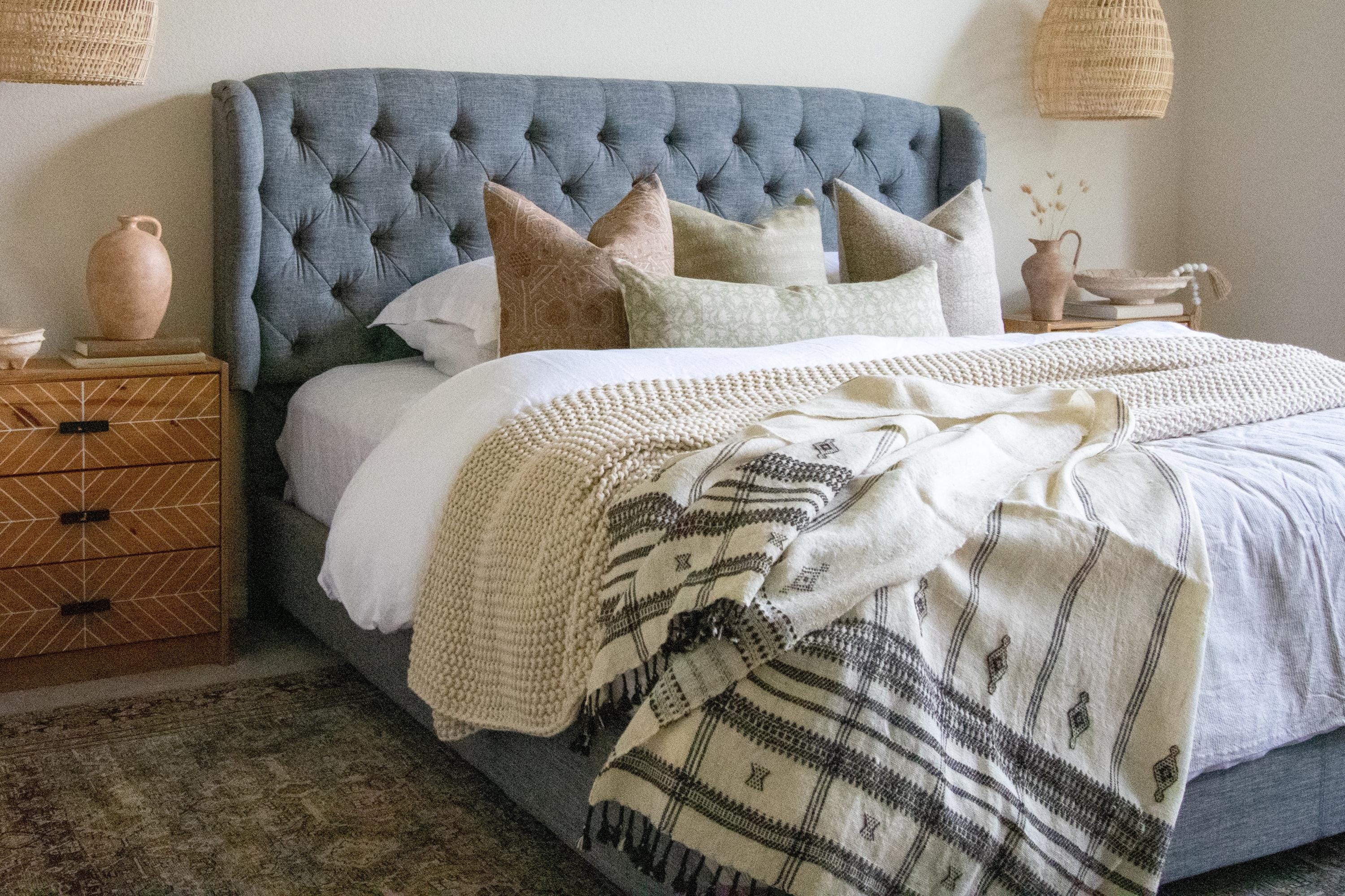 PEARL - Indian Wool Blanket, Sofa Throw, Bed Coverlet, Blanket Custom, Off White, Bed Runner, Household Gifts