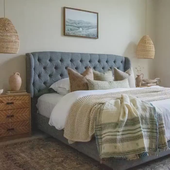 Ivory Indian Wool Throw Blanket, Handwoven Bed Coverlet & Minimalist Sofa Throw - DAZY