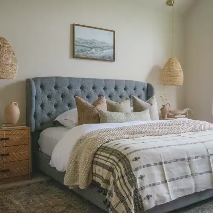 Off White Indian Wool Throw Blanket, Handwoven Sofa Coverlet & Neutral Bed Runner - PEARL
